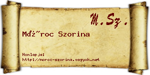 Móroc Szorina névjegykártya